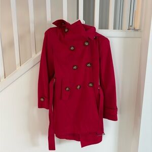 Michael Kors Double Breasted Red Trench/Rain Coat
